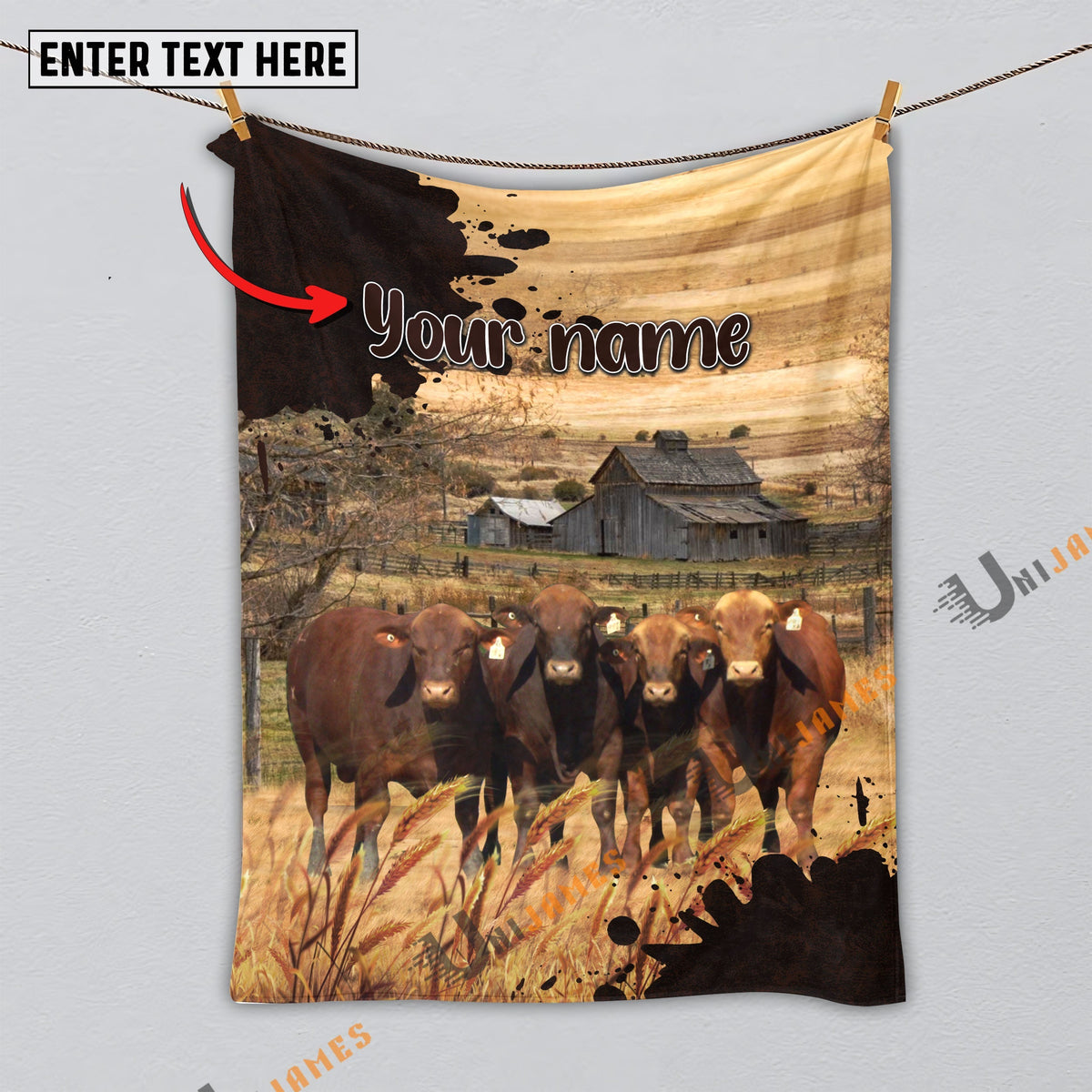 Personalized Name Diligent Beefmaster Blanket