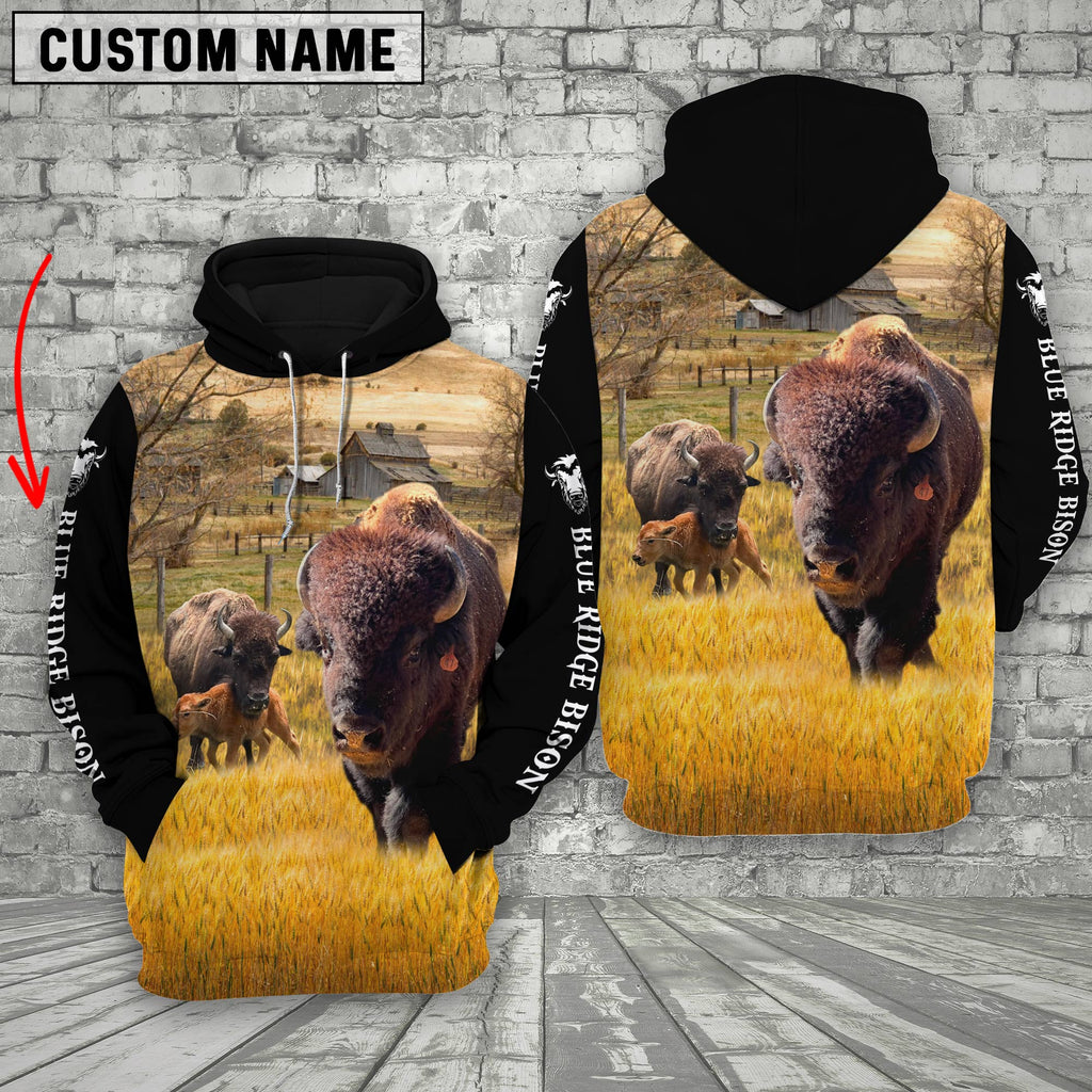 Personalized Name Your Bison Cattle On The Farm All Over Printed 3D Hoodie