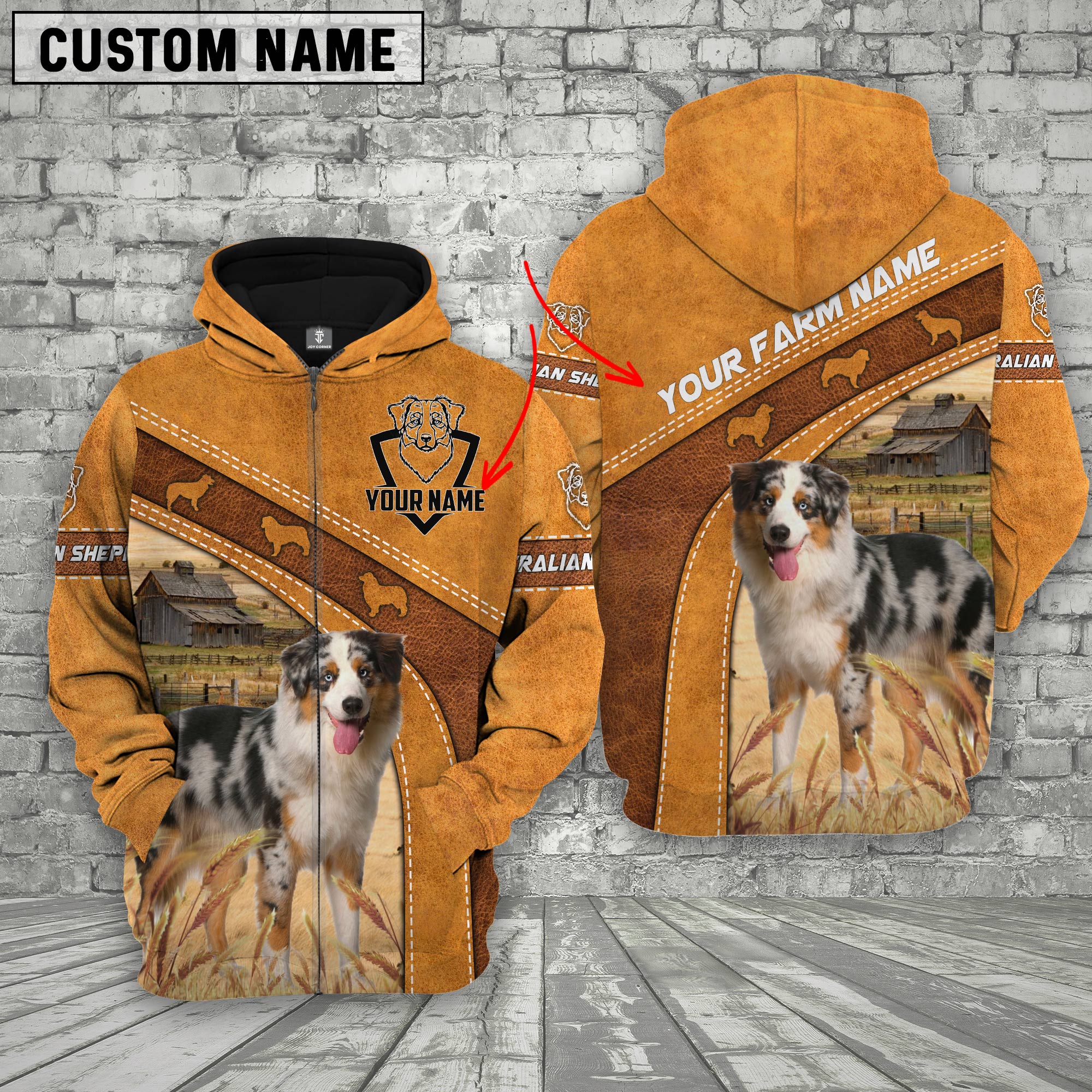 Australian Shepherd Races Custom Name Printed 3D Hoodie