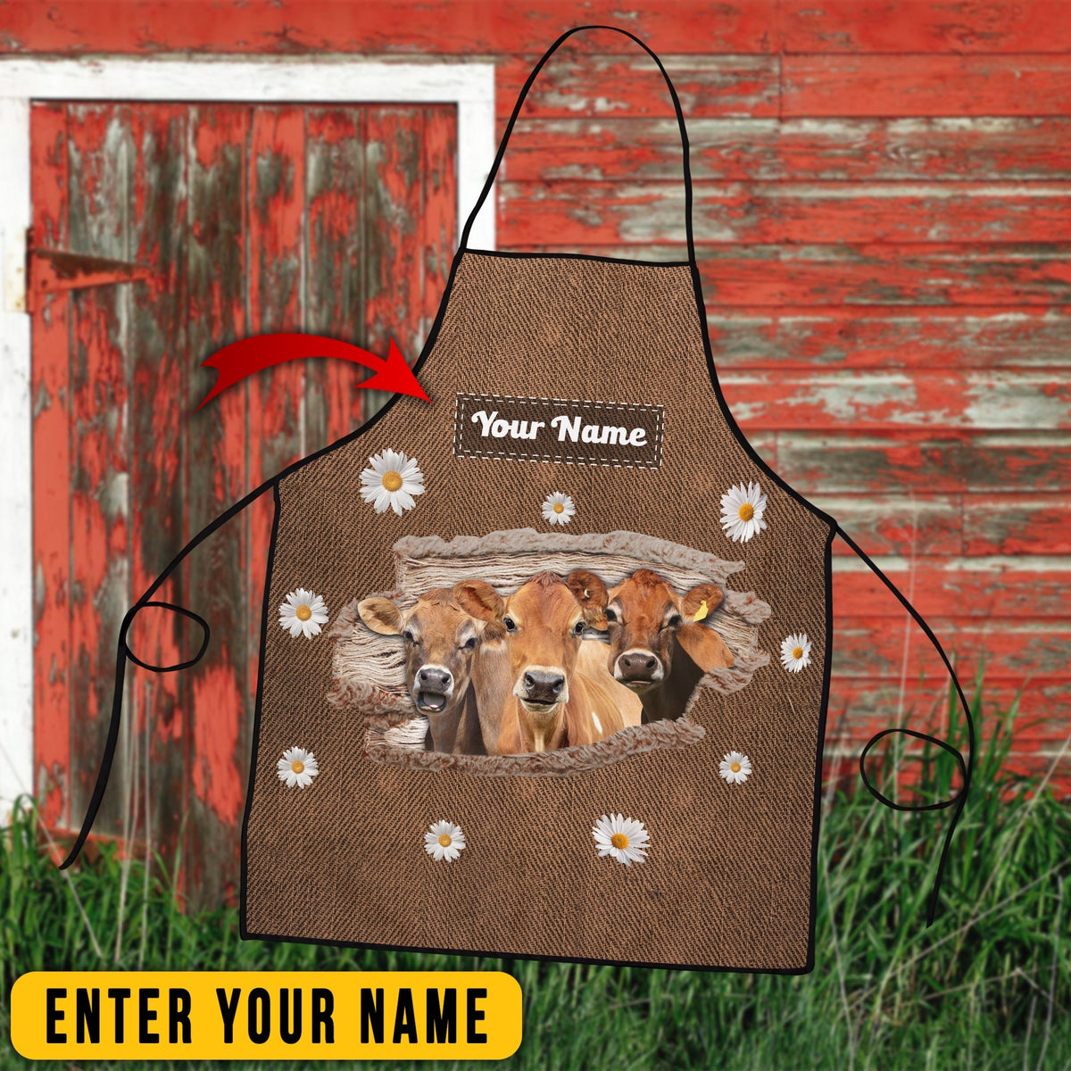Personalized Name Jersey Happiness 3D Apron