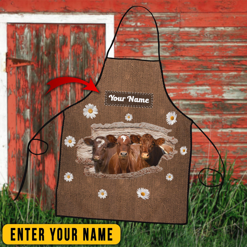 Personalized Name Shorthorn Happiness 3D Apron