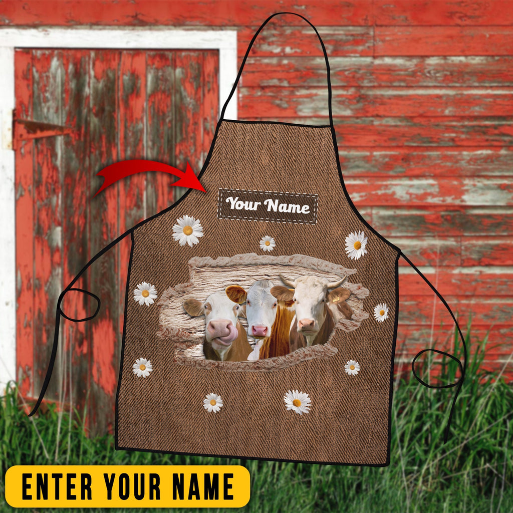 Personalized Name Simmental Happiness 3D Apron