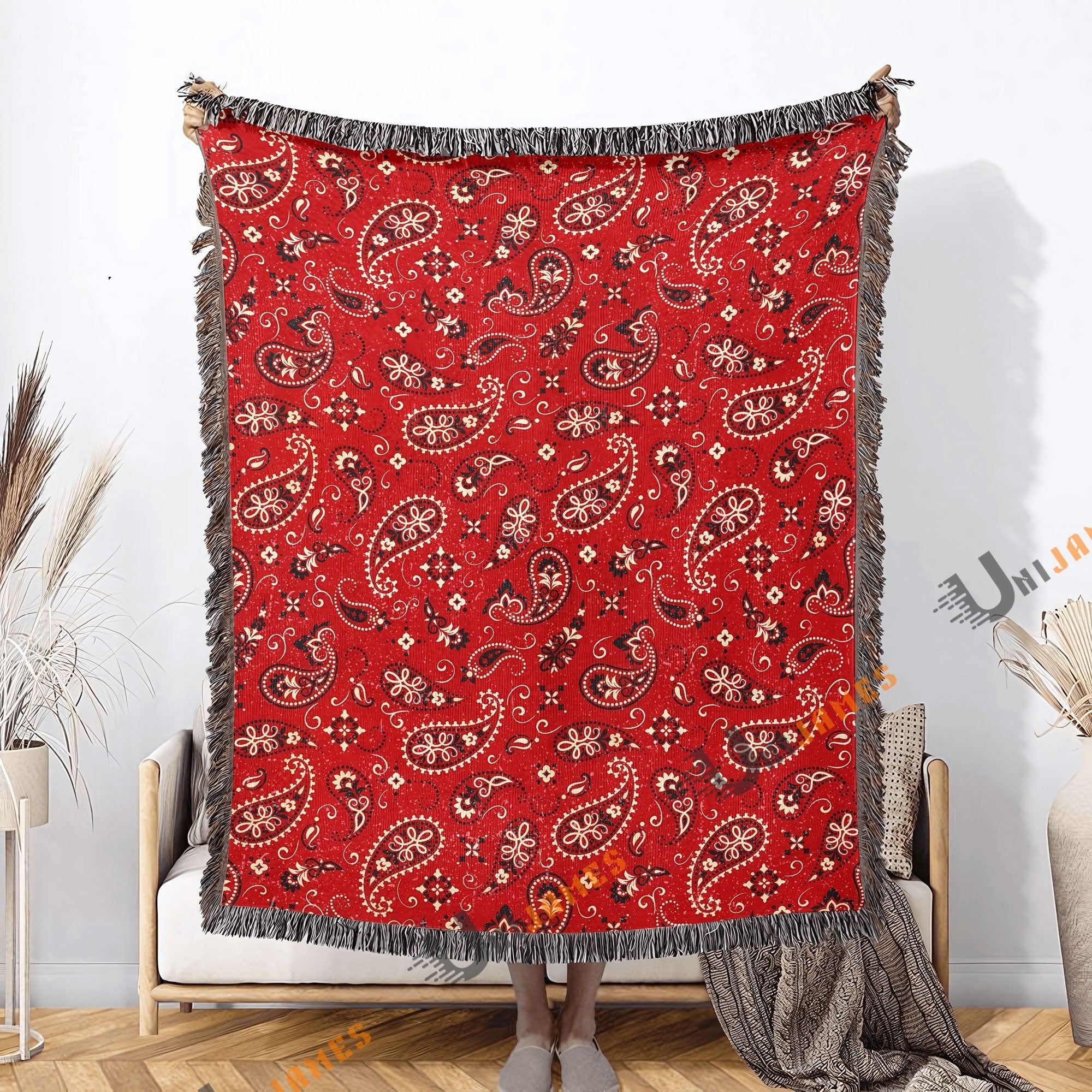 Bandana Pattern Woven Blanket