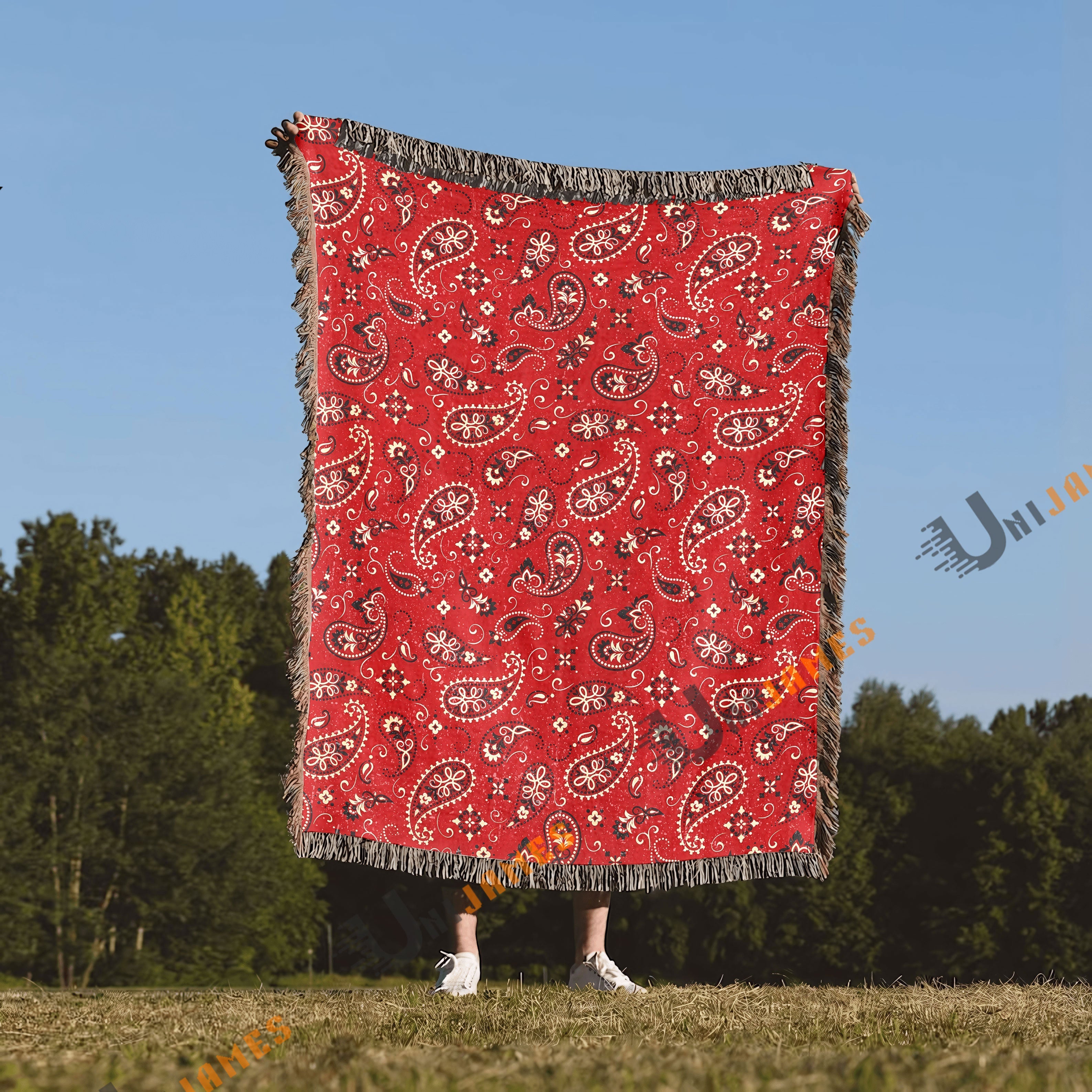 Bandana Pattern Woven Blanket