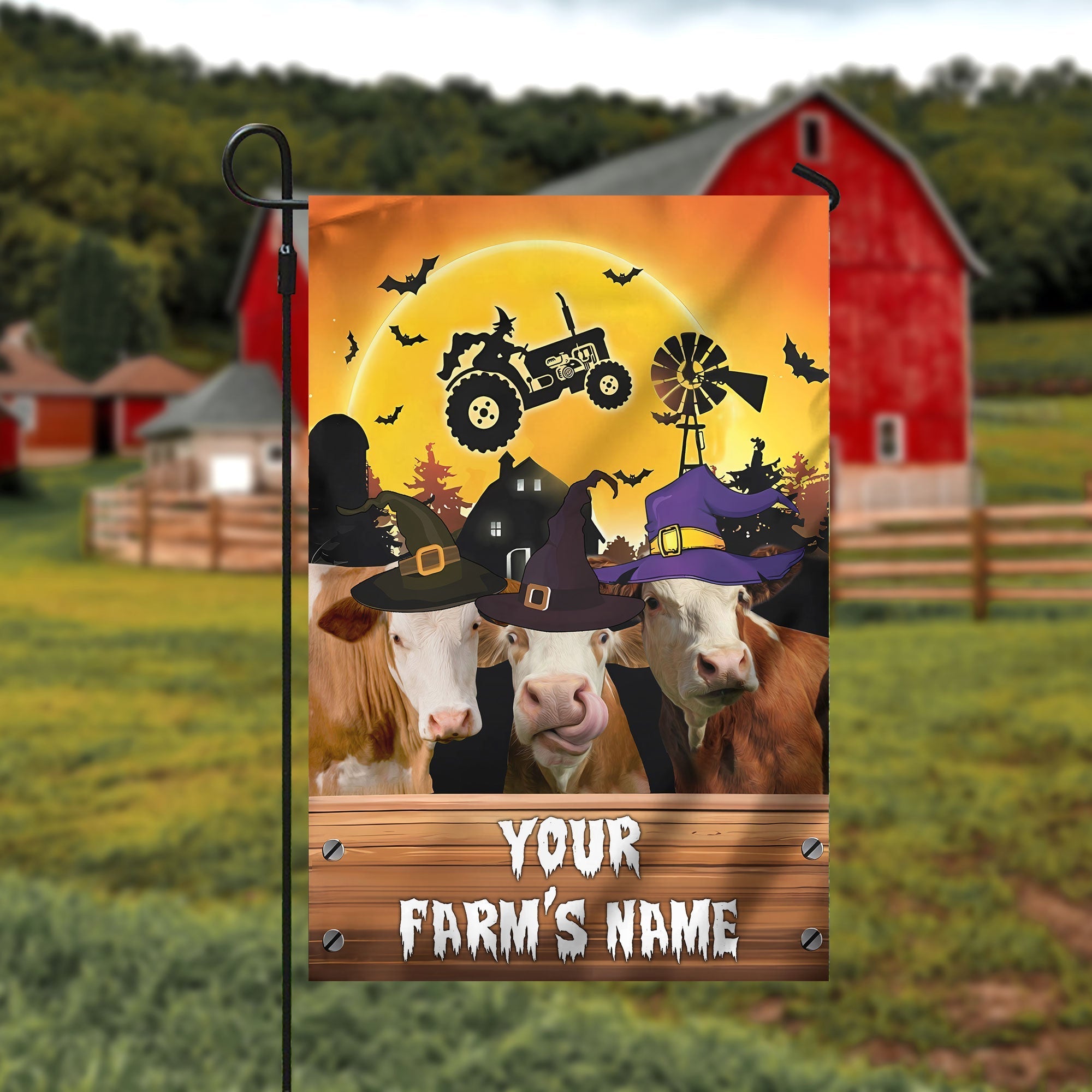 Simmental Farming Customized Name 3D Flag
