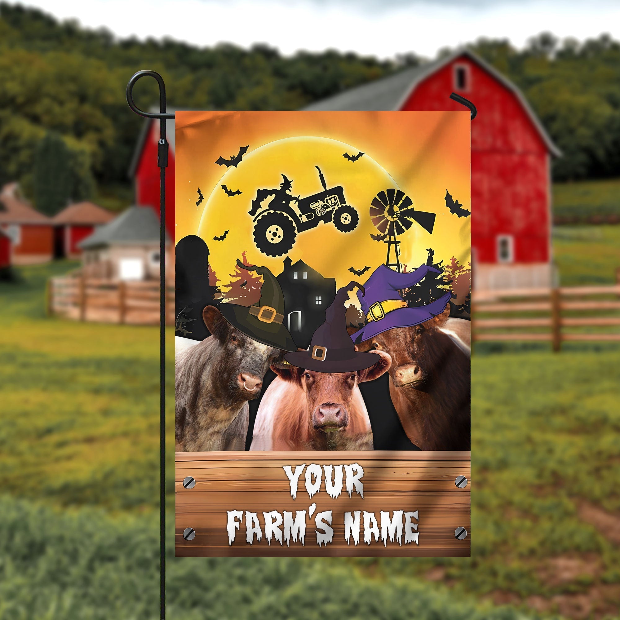 Shorthorn Farming Customized Name 3D Flag