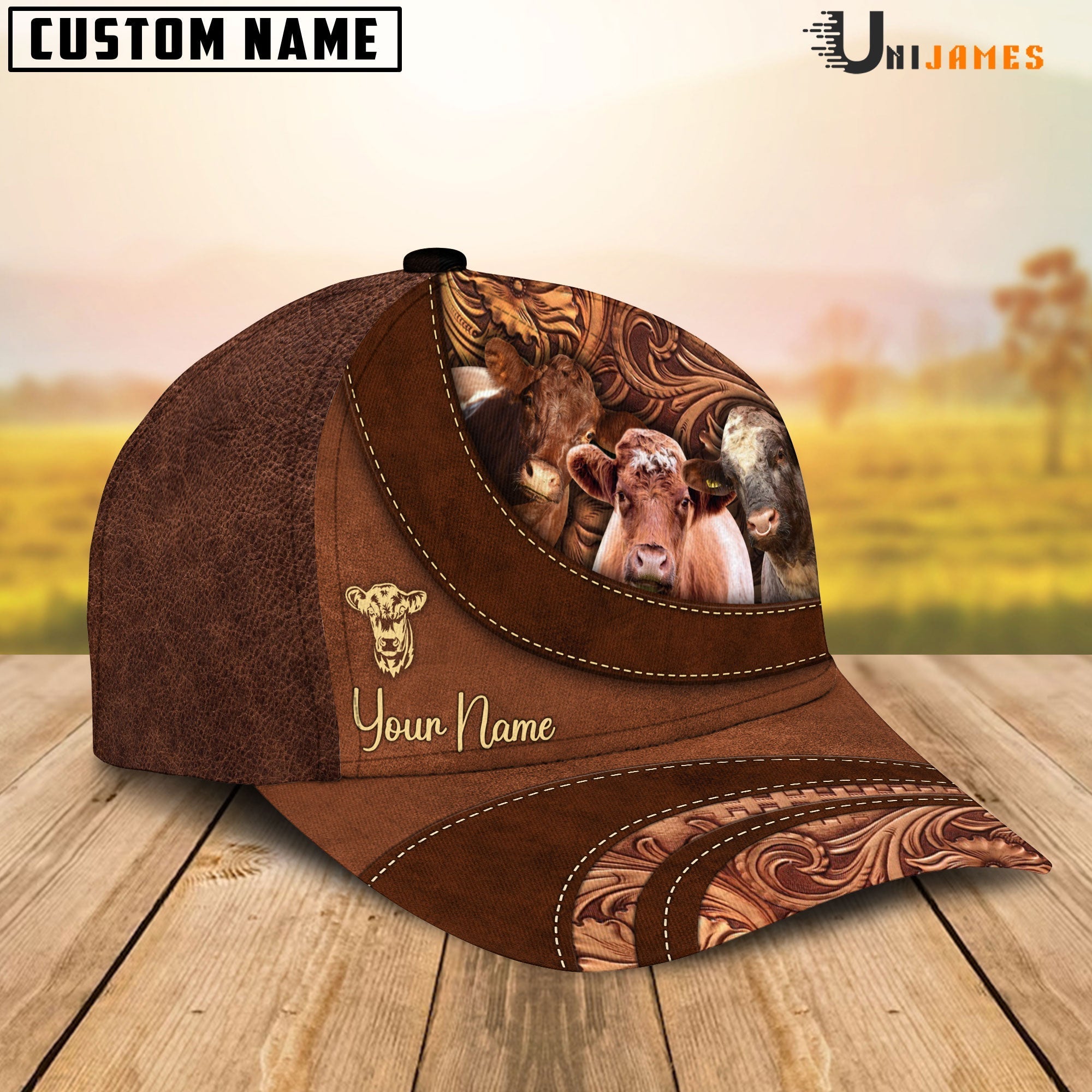 Shorthorn Farming Life Customized Name Cap