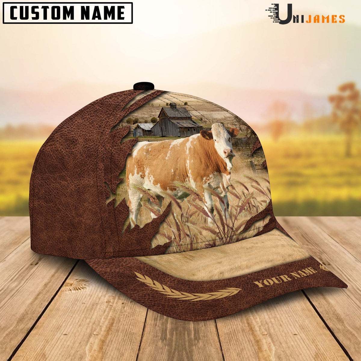 Simmental Meadow Life Customizes Name Cap