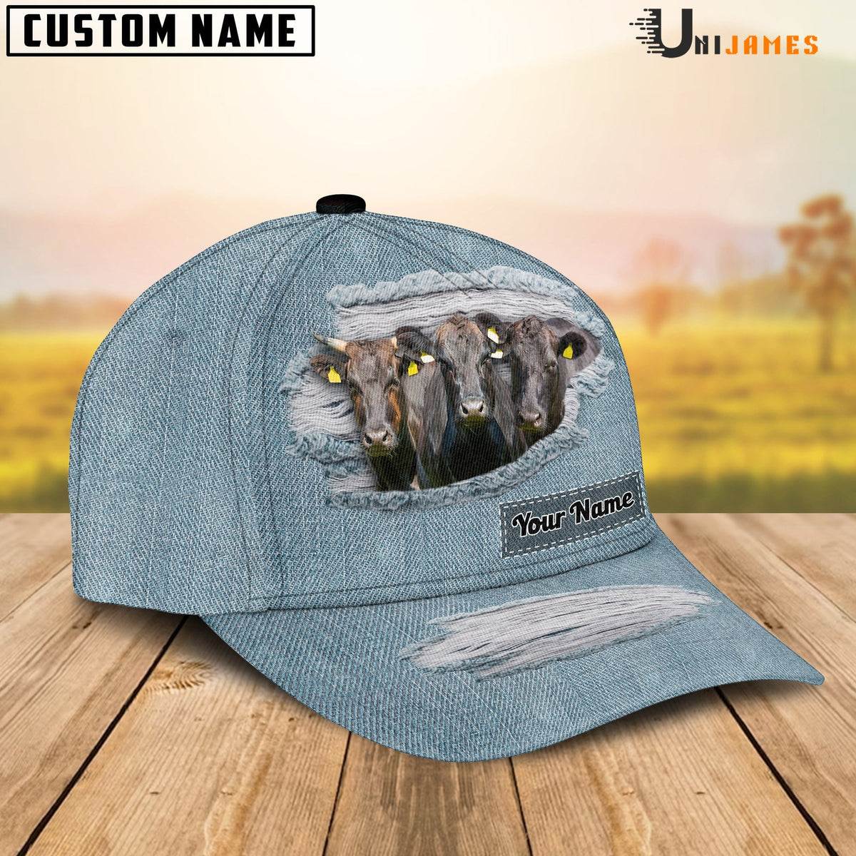 Wagyu Jeans Style Pattern Customized Name Cap