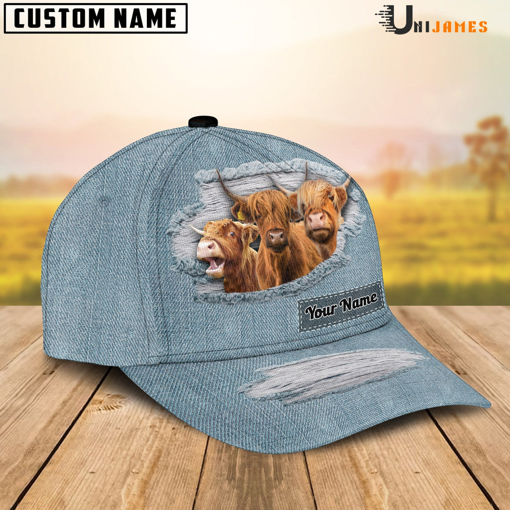 Highland Jeans Style Pattern Customized Name Cap