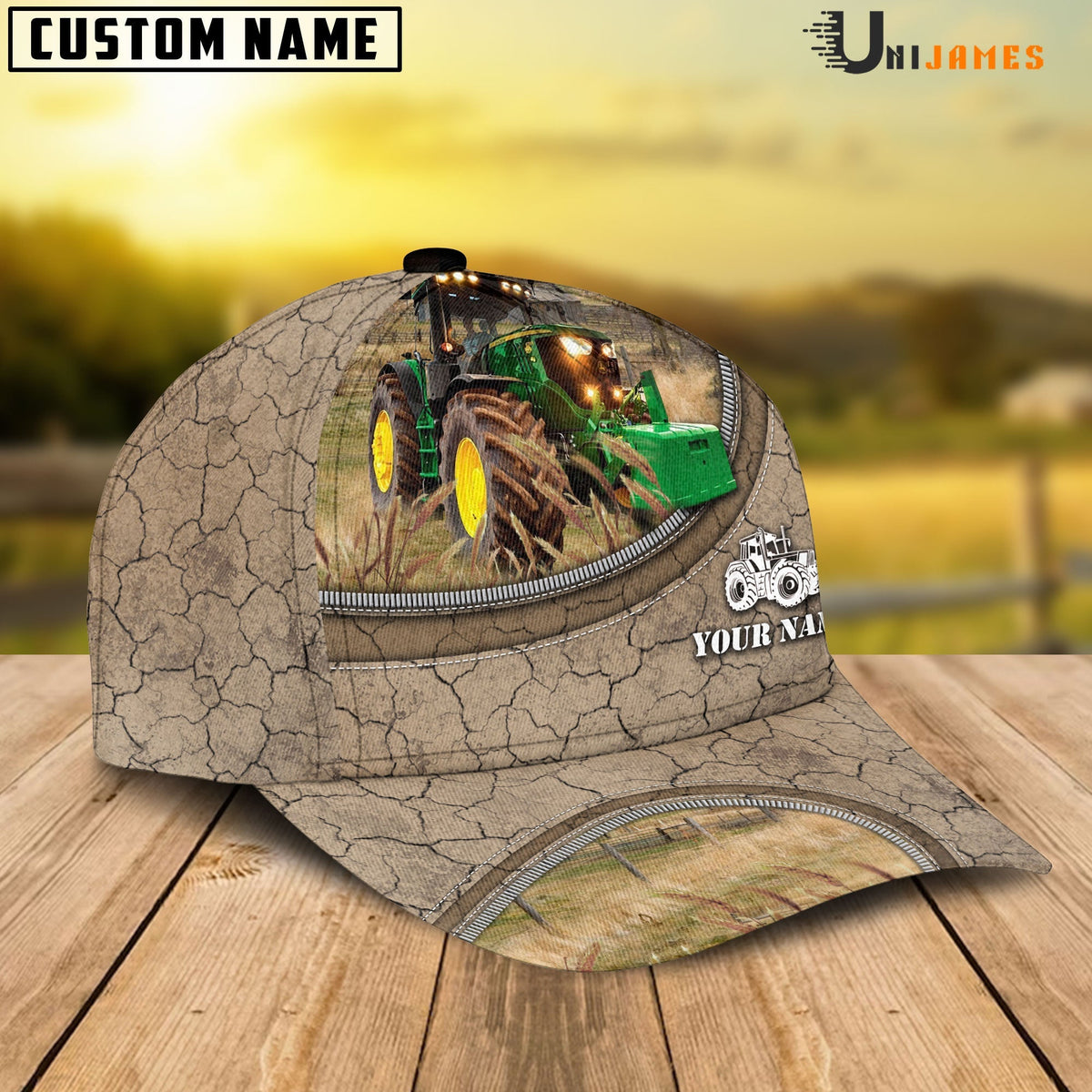 Tractor Happiness Farming Life Customized Name Cap