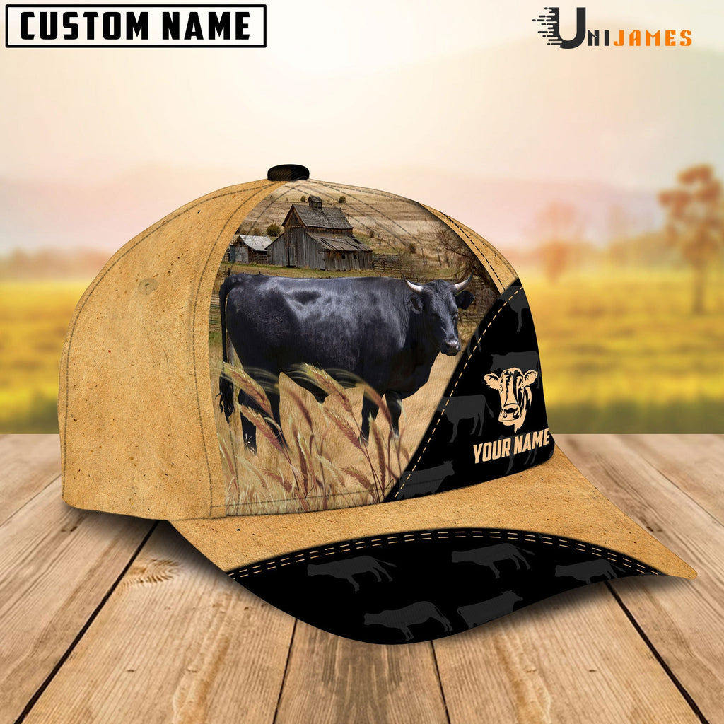 Dexter Cattle Black & Yellow Personalized Name Cap