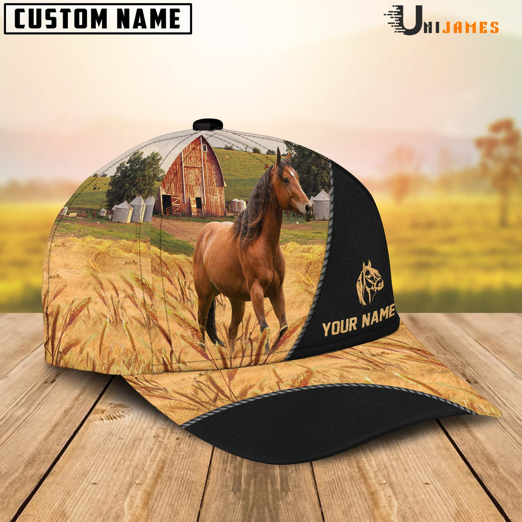 Horse Barn Farm Black Customized Name Cap