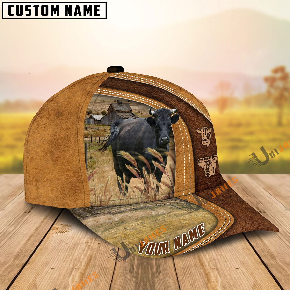 Dexter Ranch Lift Leather Pattern Customized Name Cap