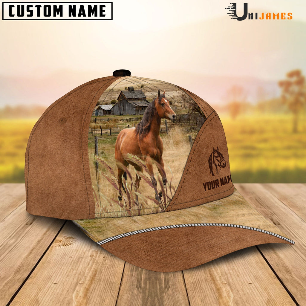 Horse Personalized Name Brown Farm Cap
