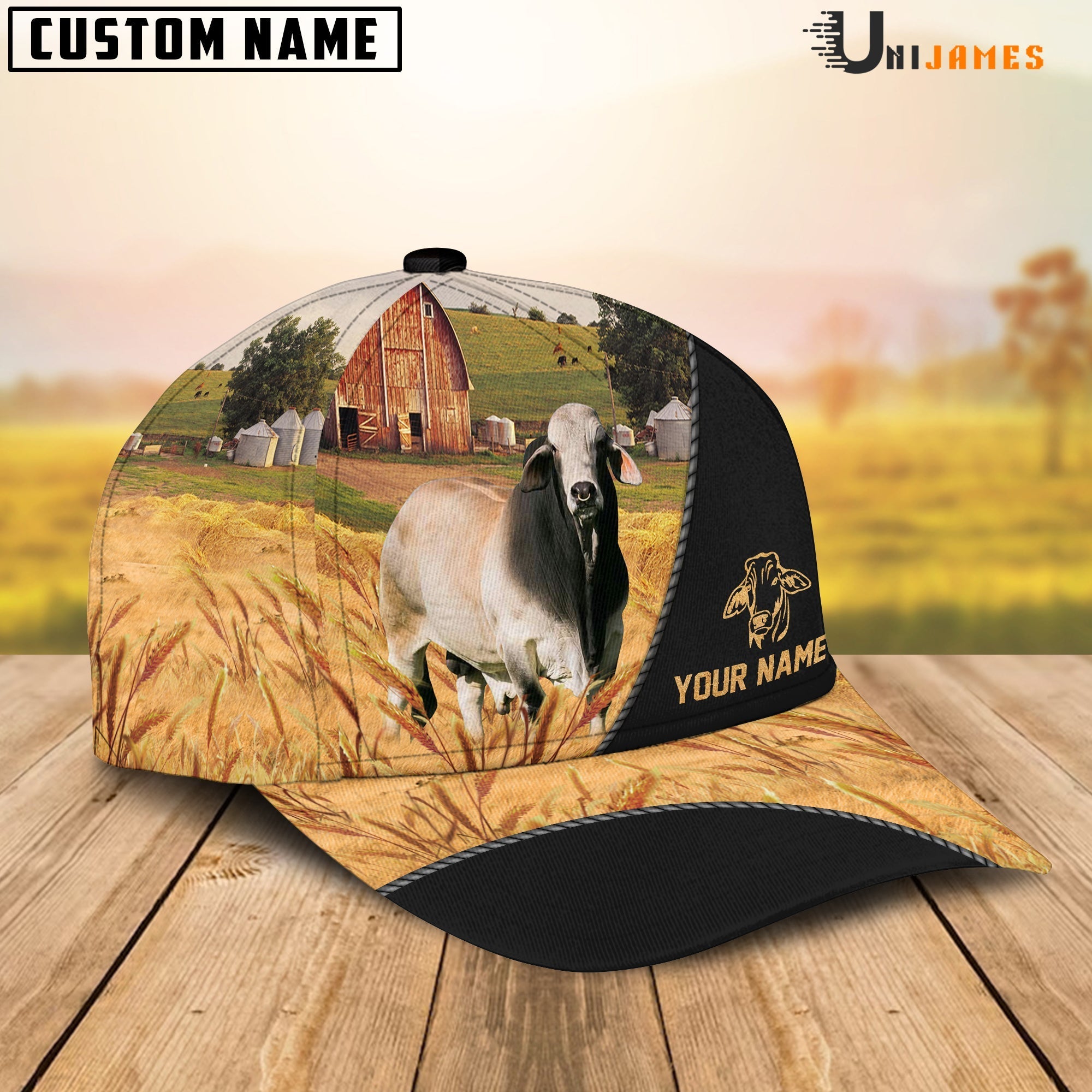 Brahman Barn Farm Black Customized Name Cap