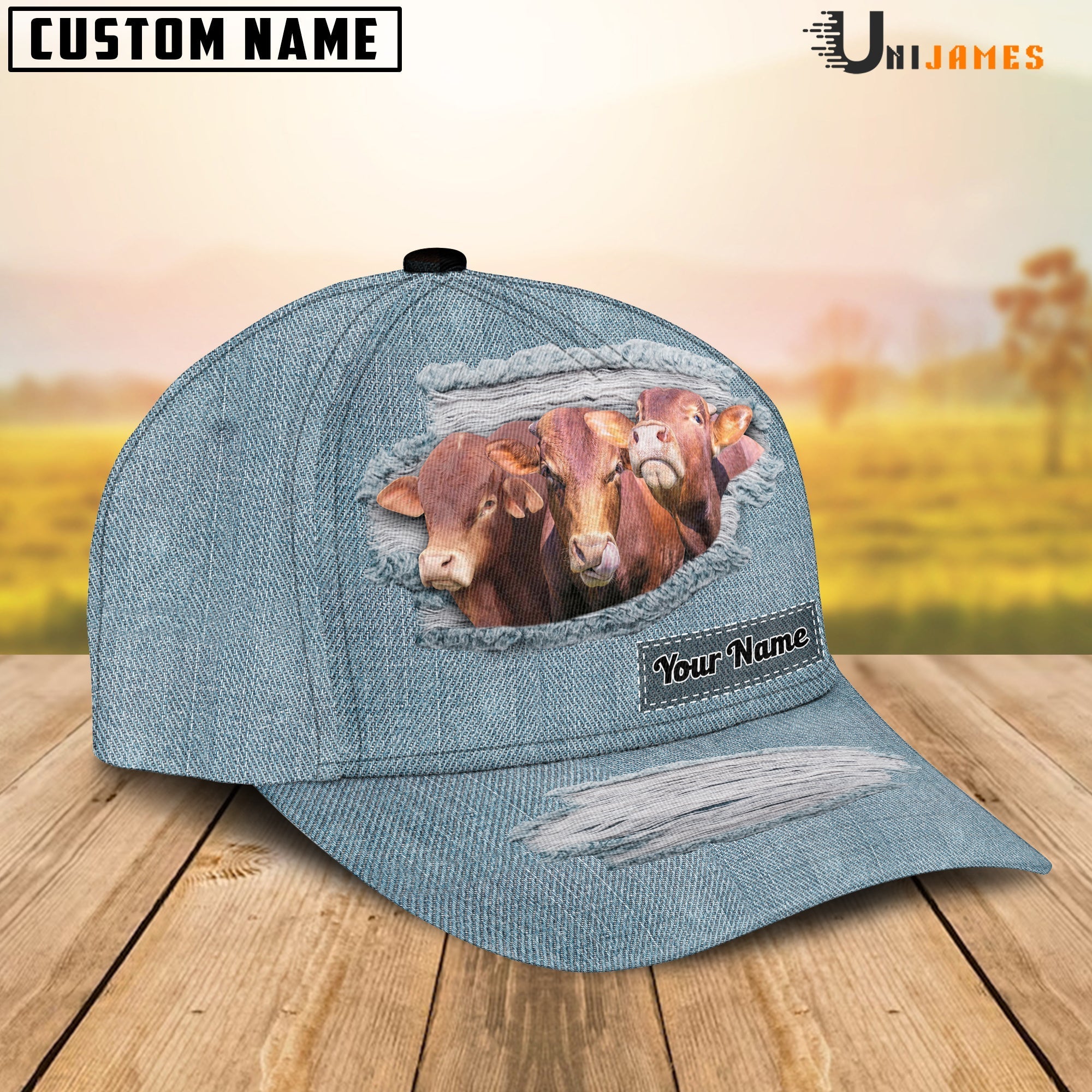 Beefmaster Jeans Style Pattern Customized Name Cap