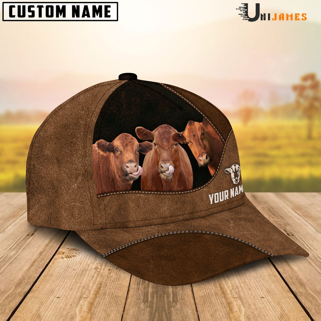 Red Angus Happiness Farming Life Customized Name Cap