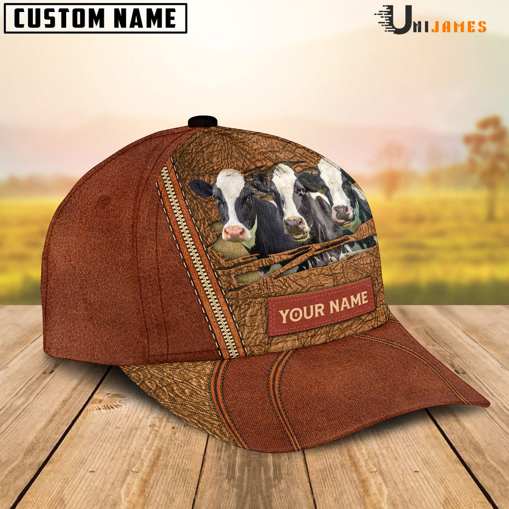 Holstein Happy Face Cattle Customized Name Cap