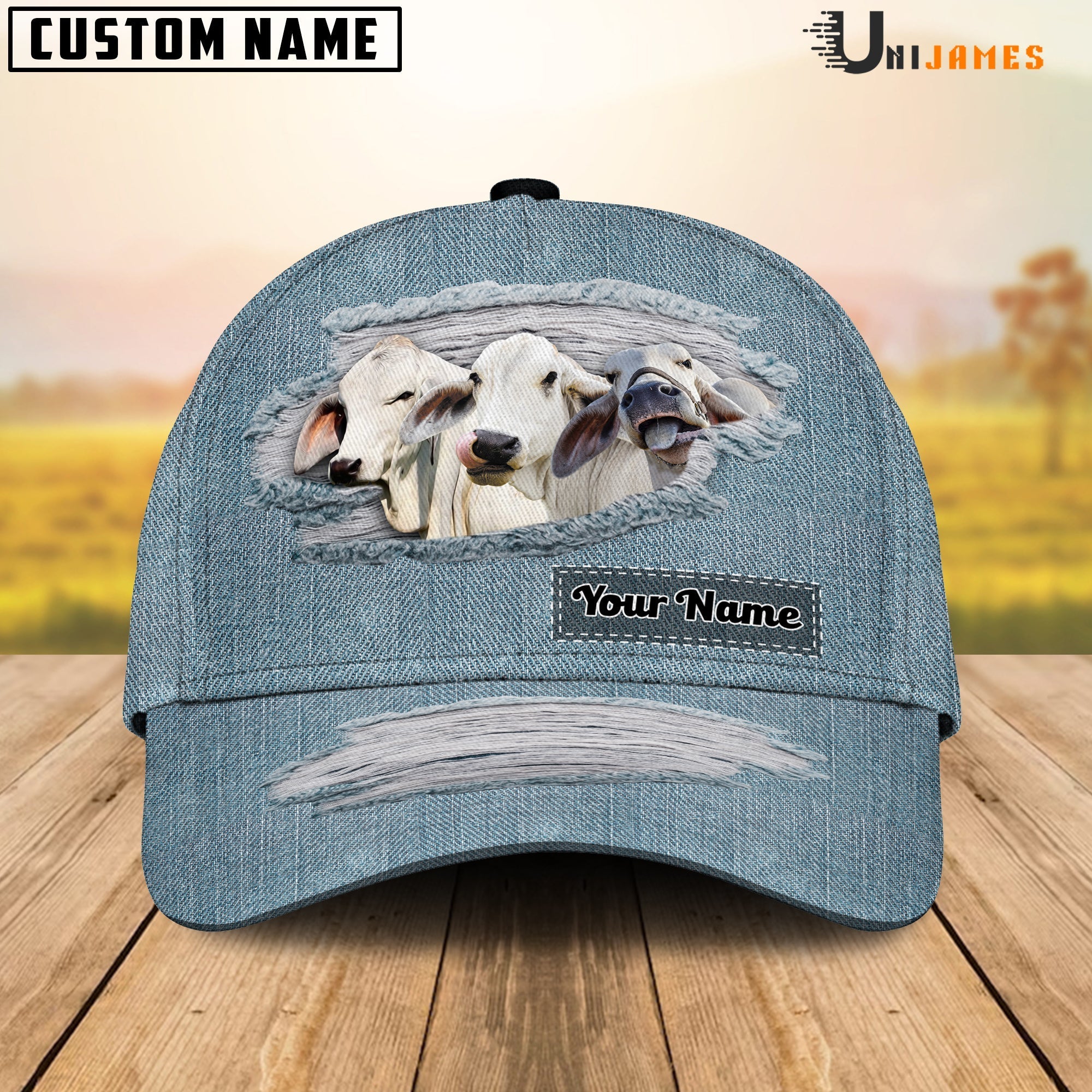 Brahman Jeans Style Pattern Customized Name Cap