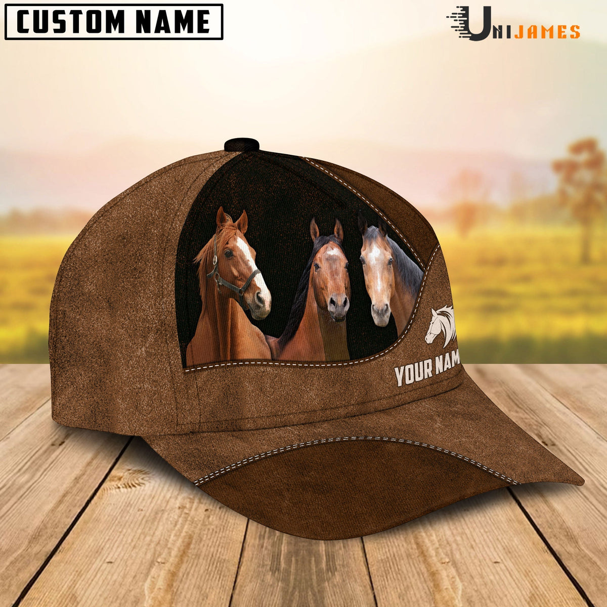 Horse Happiness Farming Life Customized Name Cap