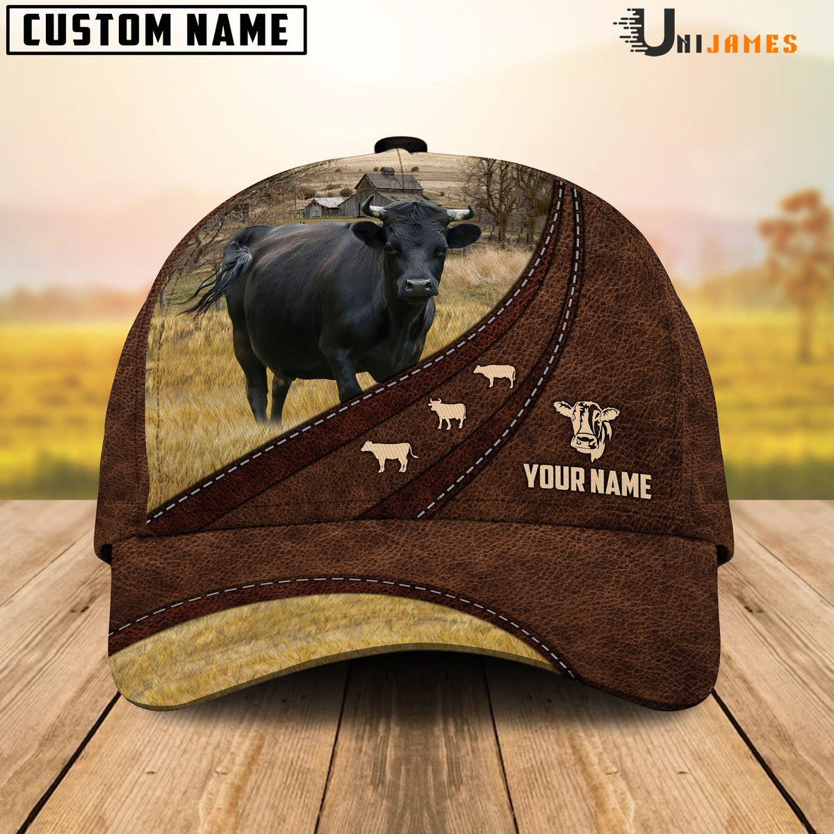 Dexter Amazing Farm Leather Pattern Customized Name Cap