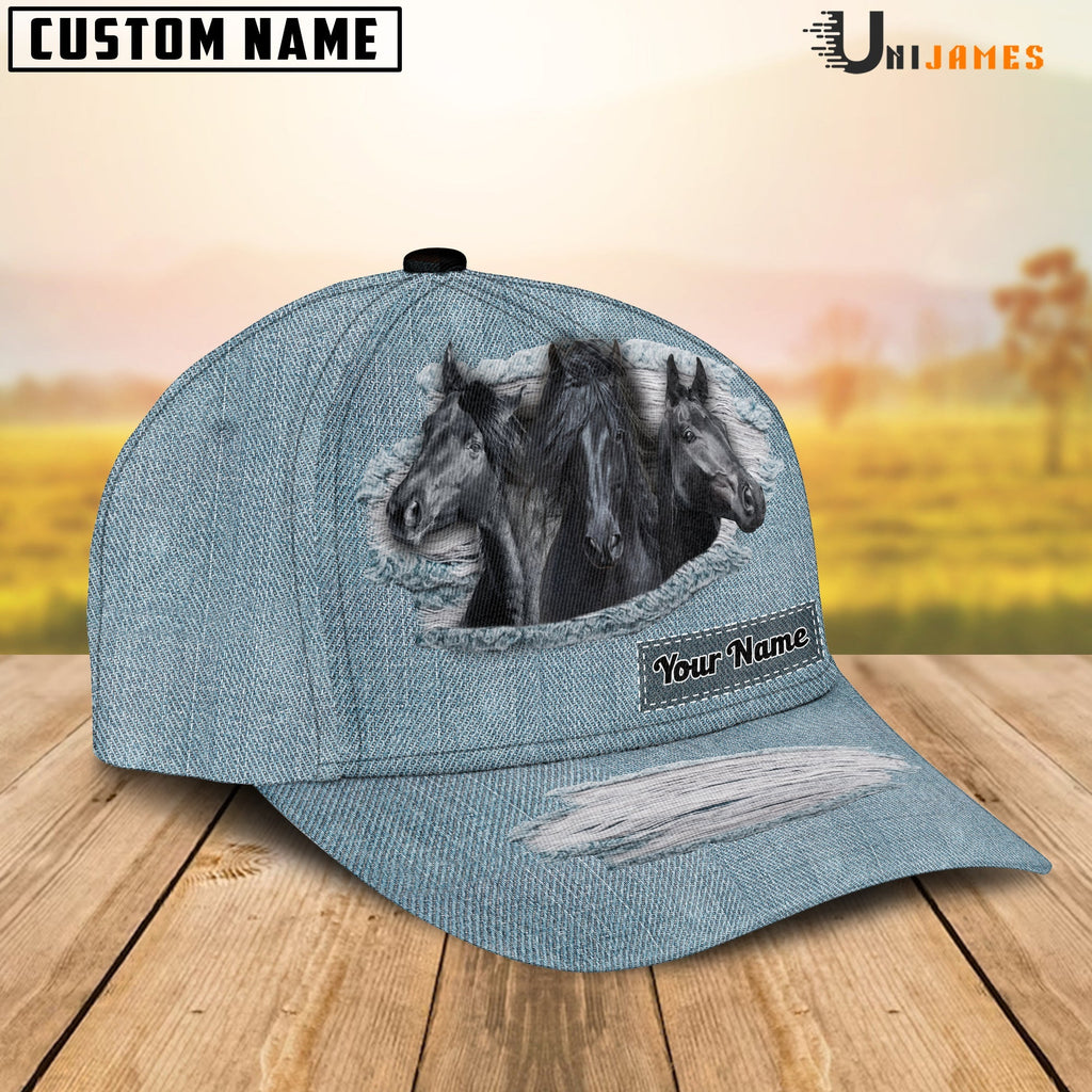 Black Horse Jeans Style Pattern Customized Name Cap