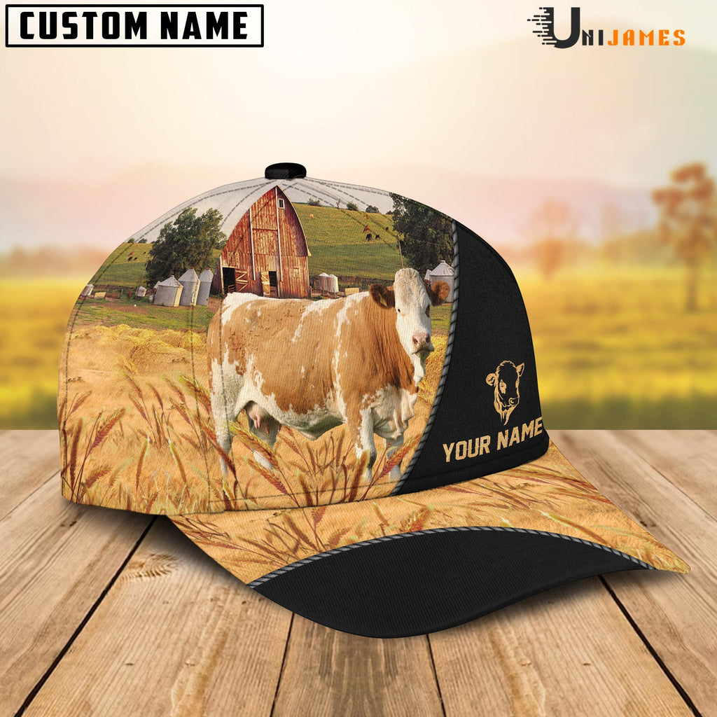 Simmental Barn Farm Black Customized Name Cap