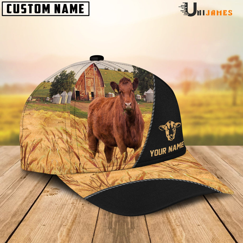 Red Angus Barn Farm Black Customized Name Cap