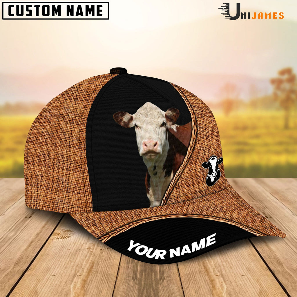 Hereford Rattan Pattern Customized Name Cap