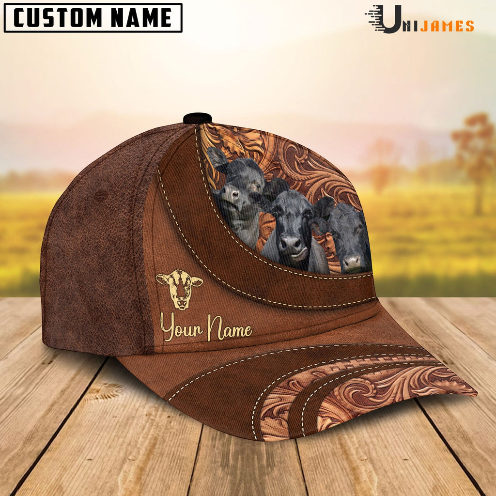 Black Angus Farming Life Customized Name Cap