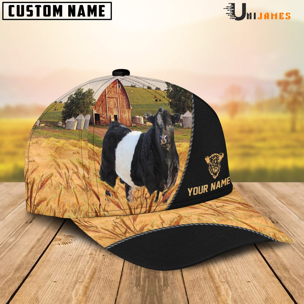 Belted Galloway Barn Farm Black Customized Name Cap