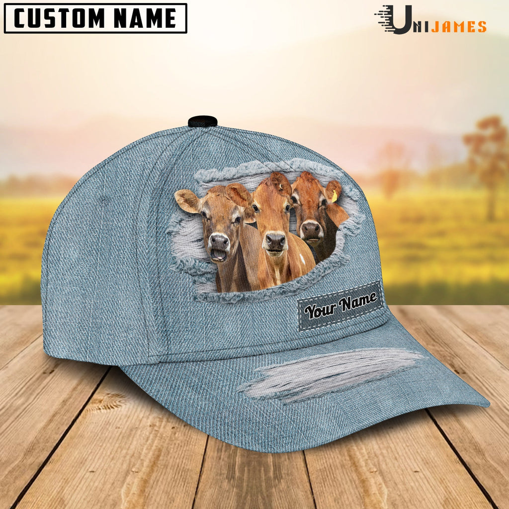 Jersey Jeans Style Pattern Customized Name Cap