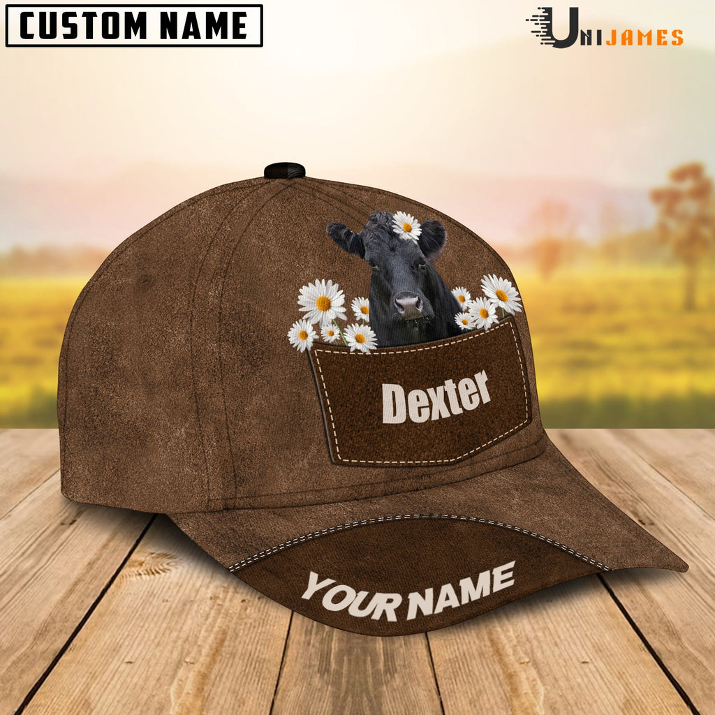 Dexter Daisy Flowers Brown Customized Name Cap
