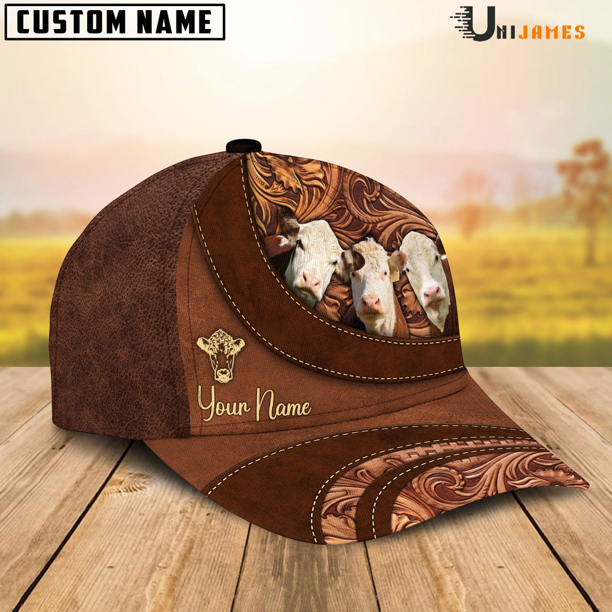 Hereford Farming Life Customized Name Cap