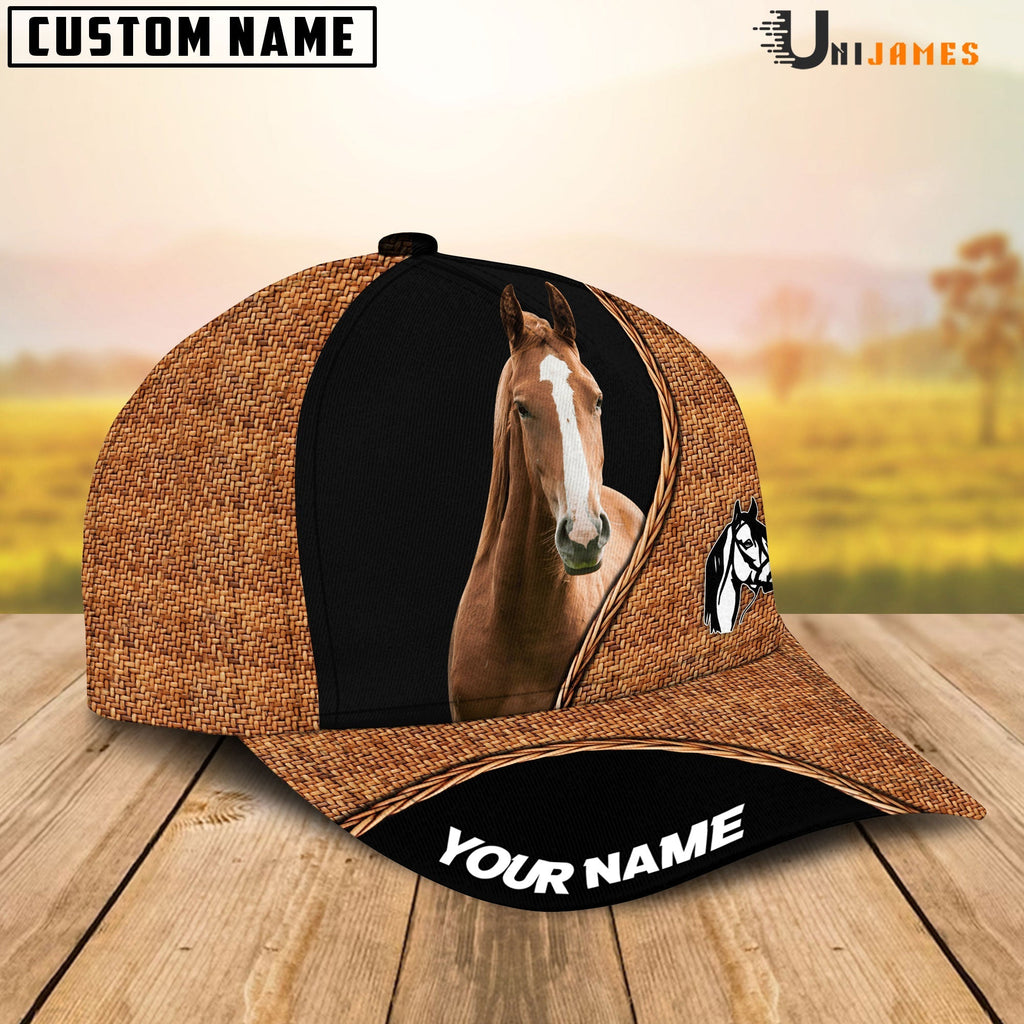 Horse Rattan Pattern Customized Name Cap