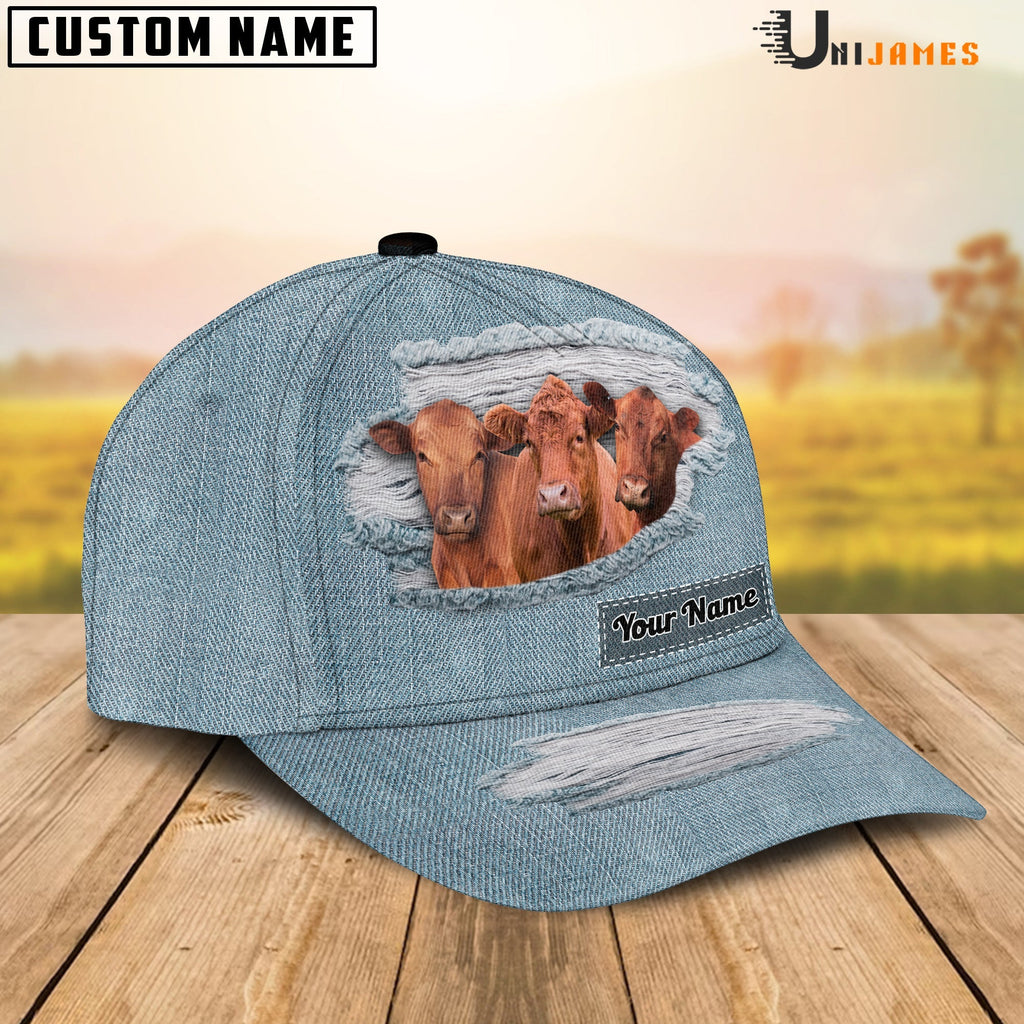 Red Angus Jeans Style Pattern Customized Name Cap