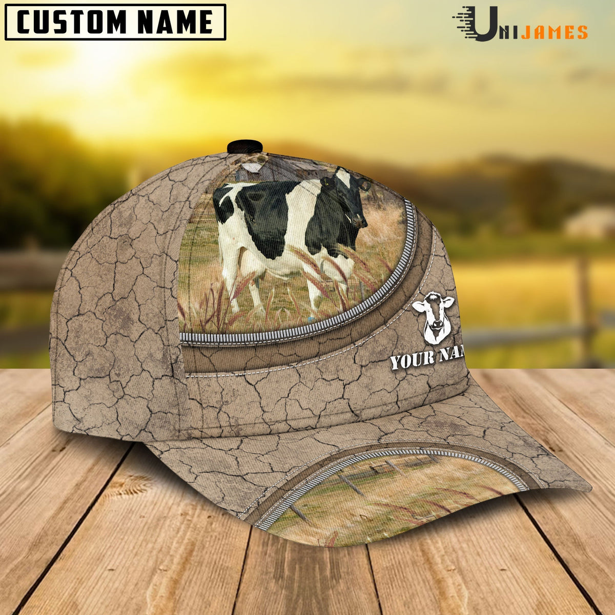 Holstein Happiness Farming Life Customized Name Cap