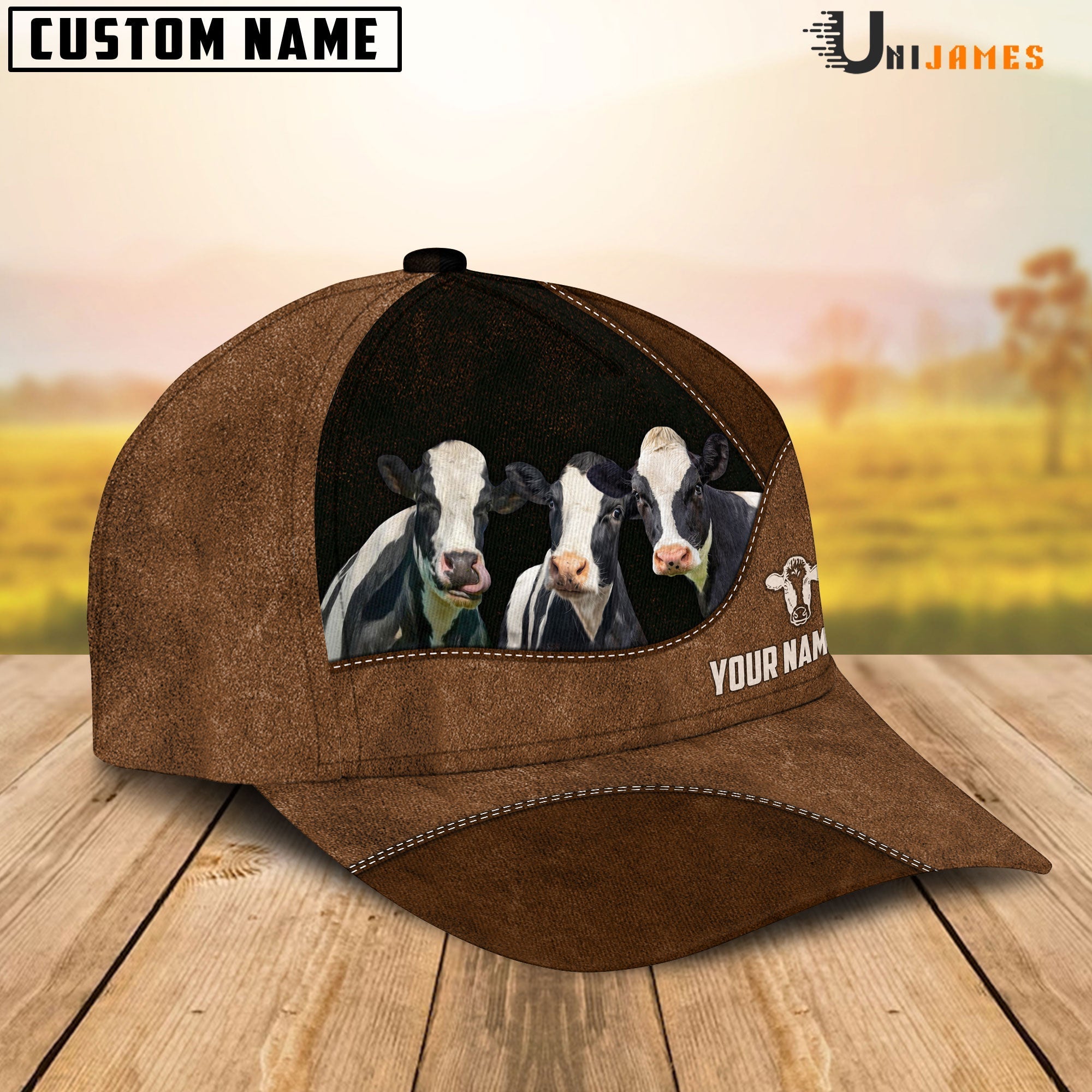 Holstein Happiness Farming Life Customized Name Cap
