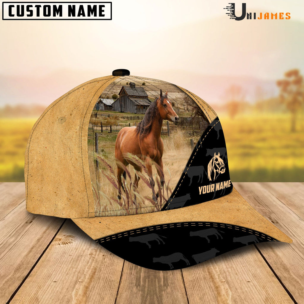 Horse Black & Yellow Personalized Name Cap