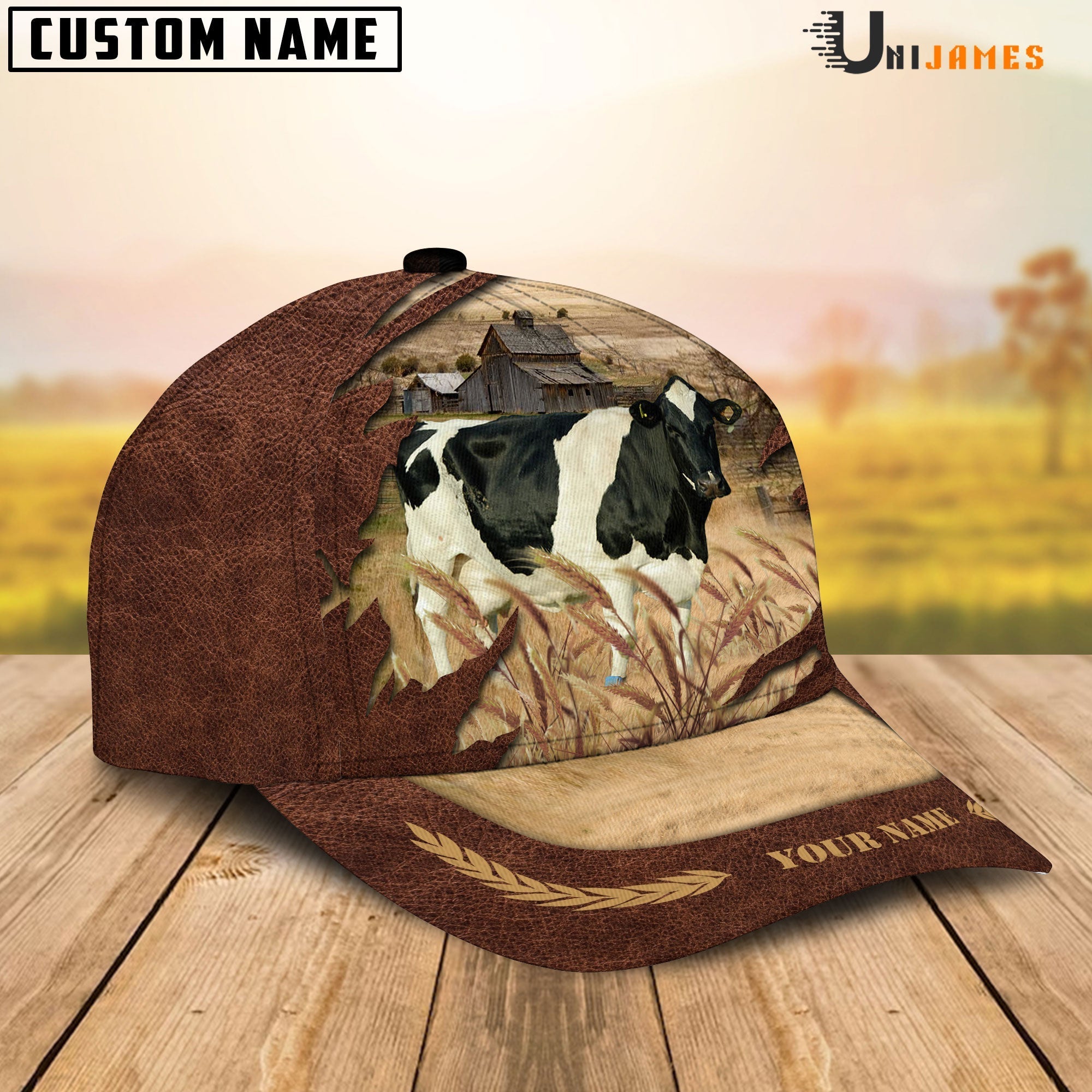 Holstein Meadow Life Customizes Name Cap