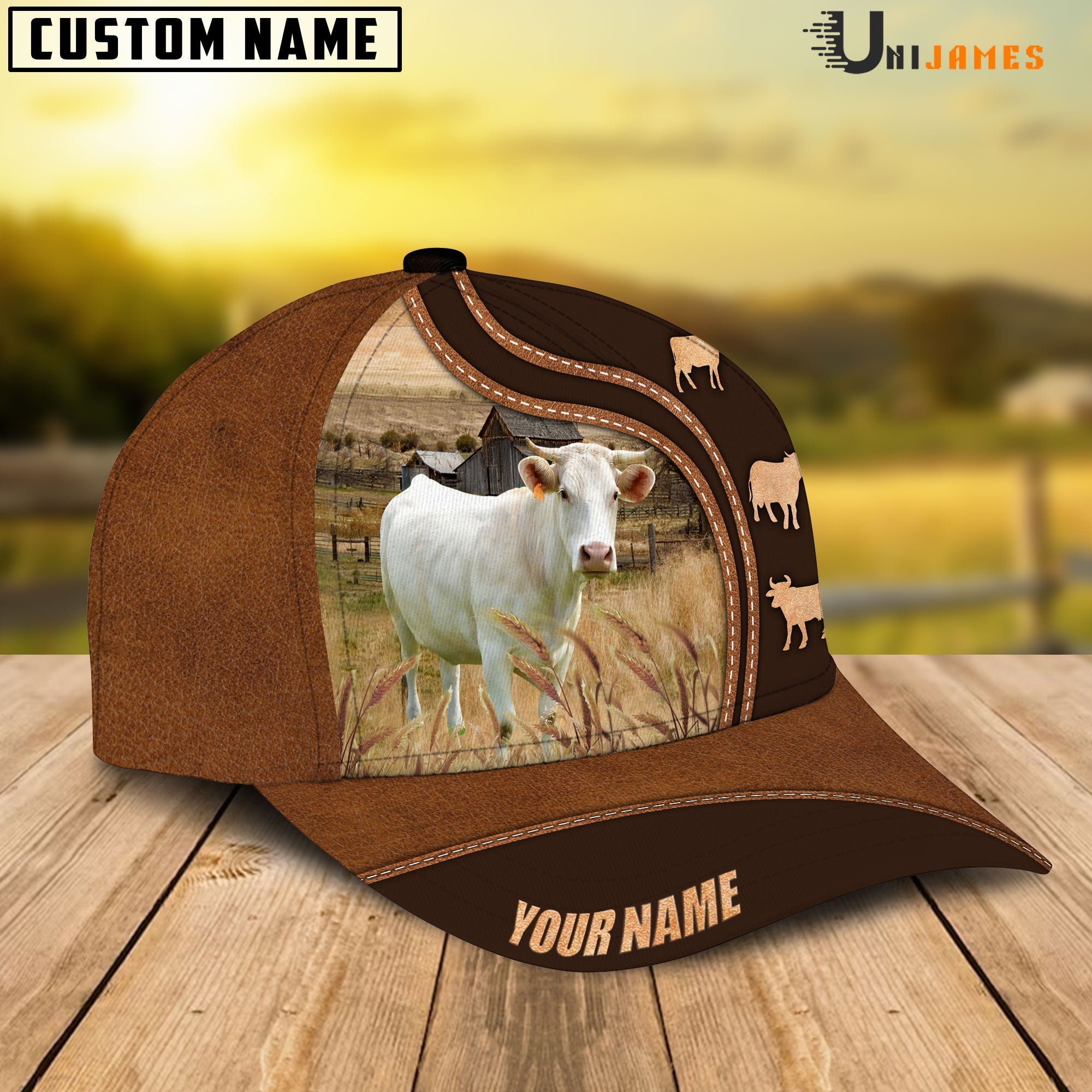 Charolais Farming Life Customized Name Cap