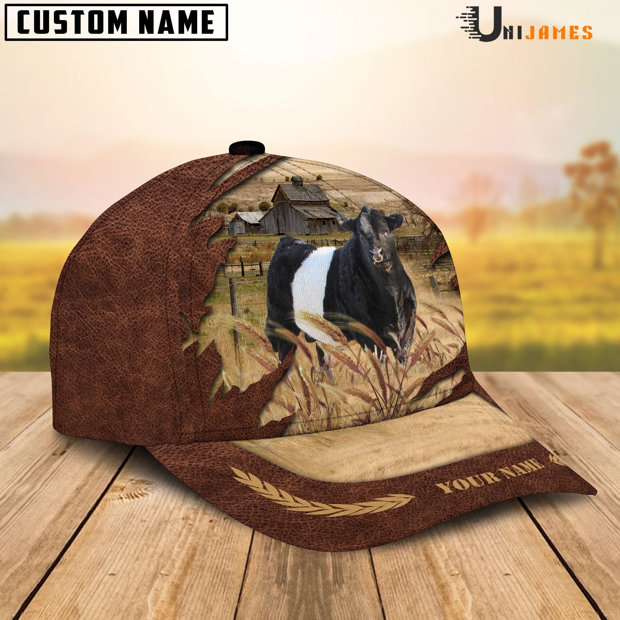 Belted Galloway Meadow Life Customizes Name Cap