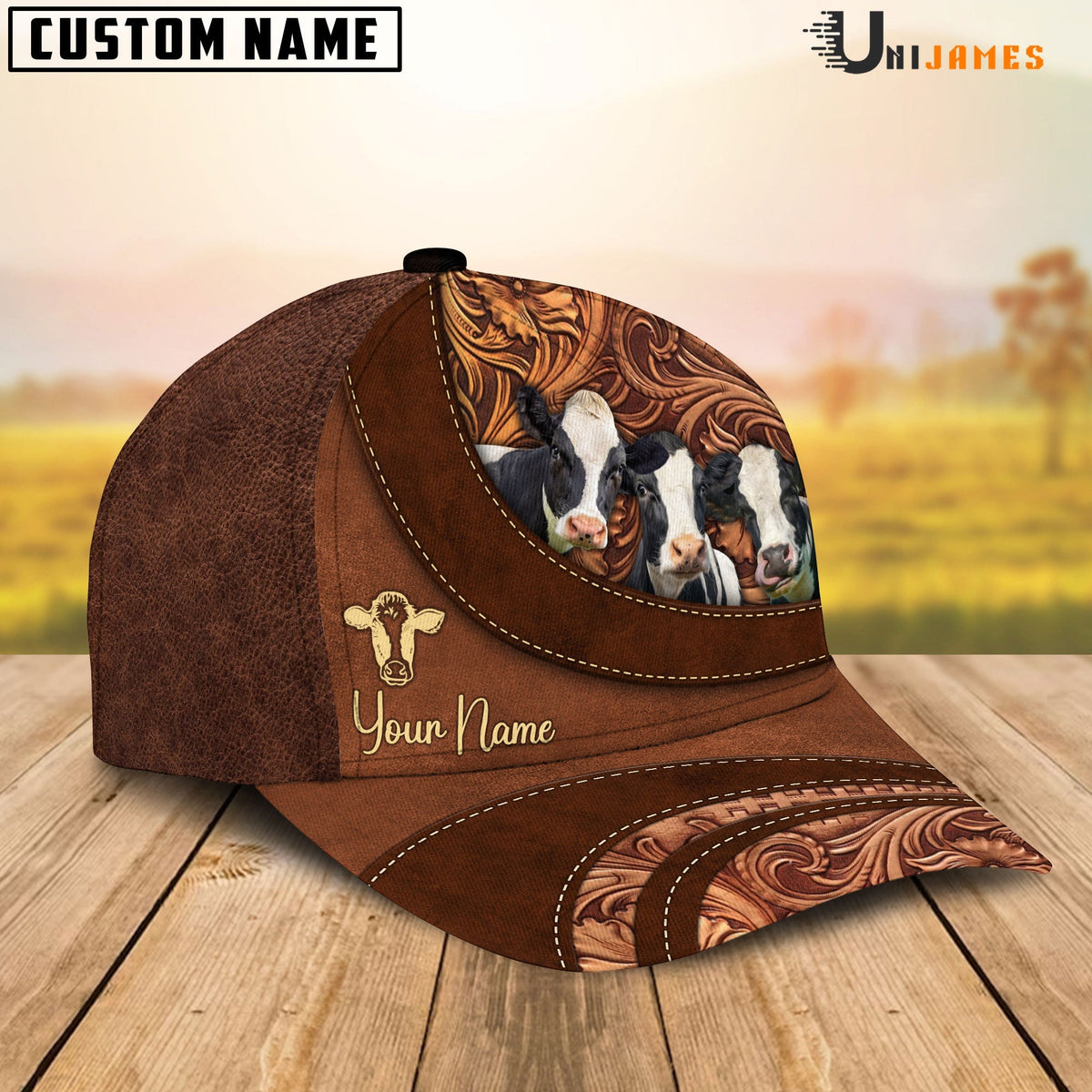 Holstein Farming Life Customized Name Cap