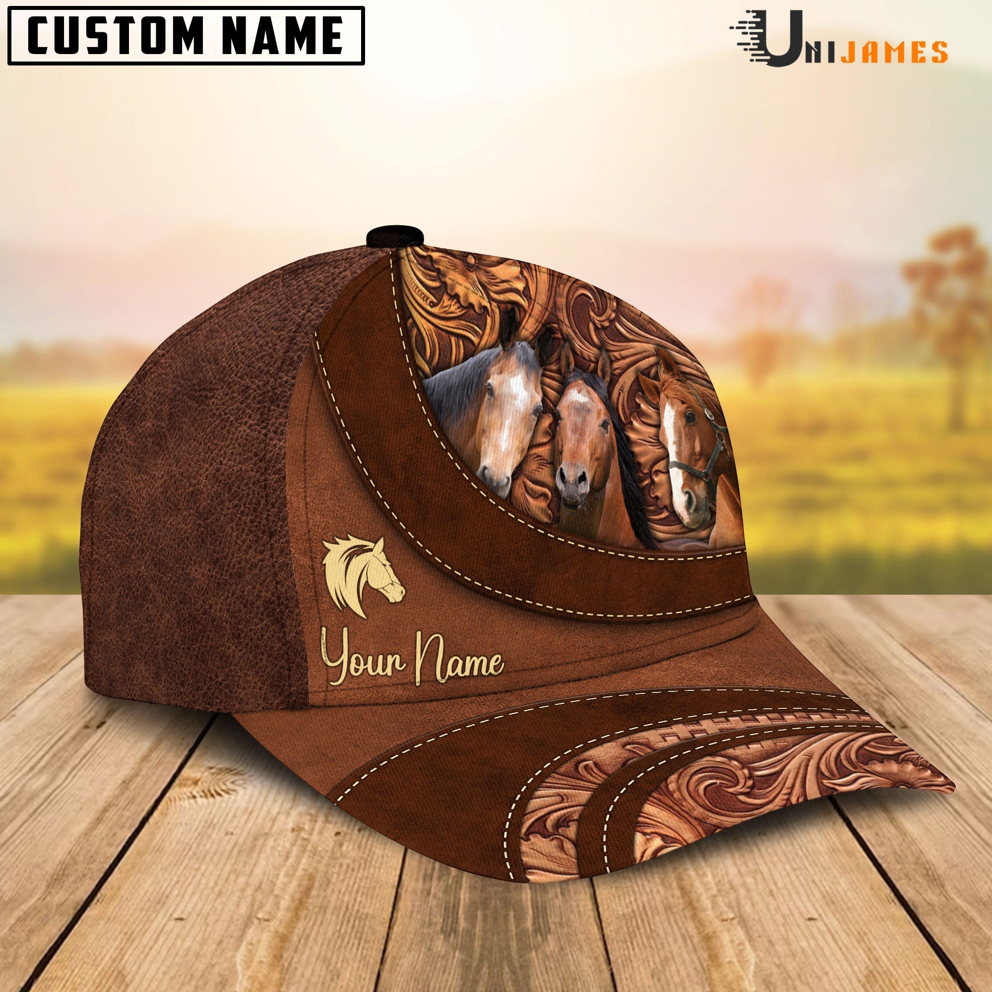 Horse Farming Life Customized Name Cap