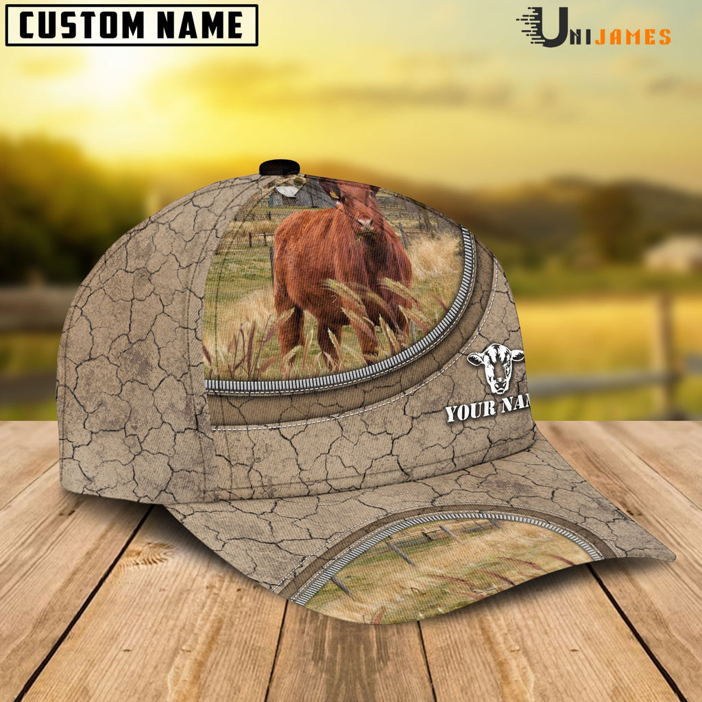 Red Angus Happiness Farming Life Customized Name Cap
