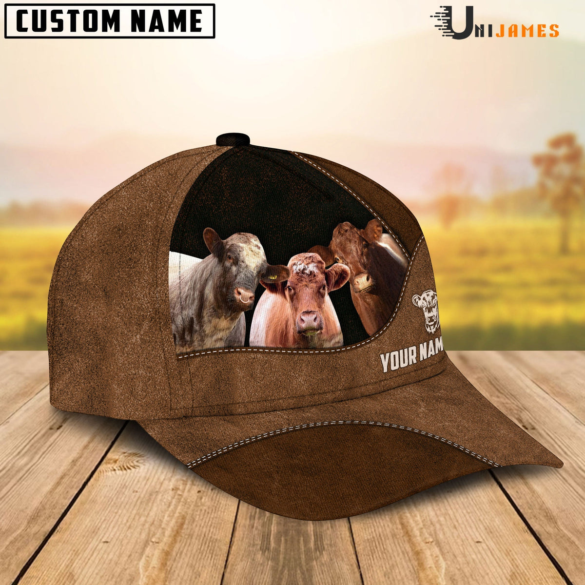 Shorthorn Happiness Farming Life Customized Name Cap