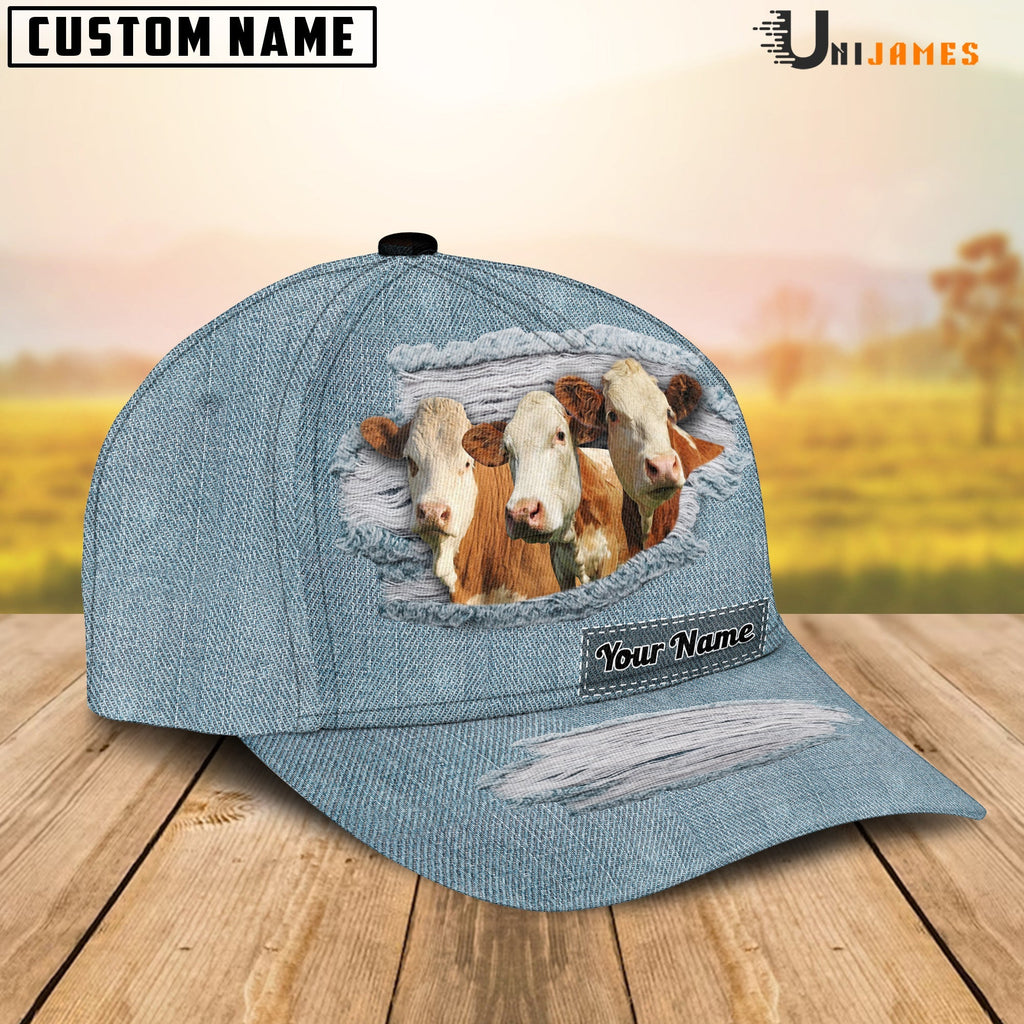 Simmental Jeans Style Pattern Customized Name Cap