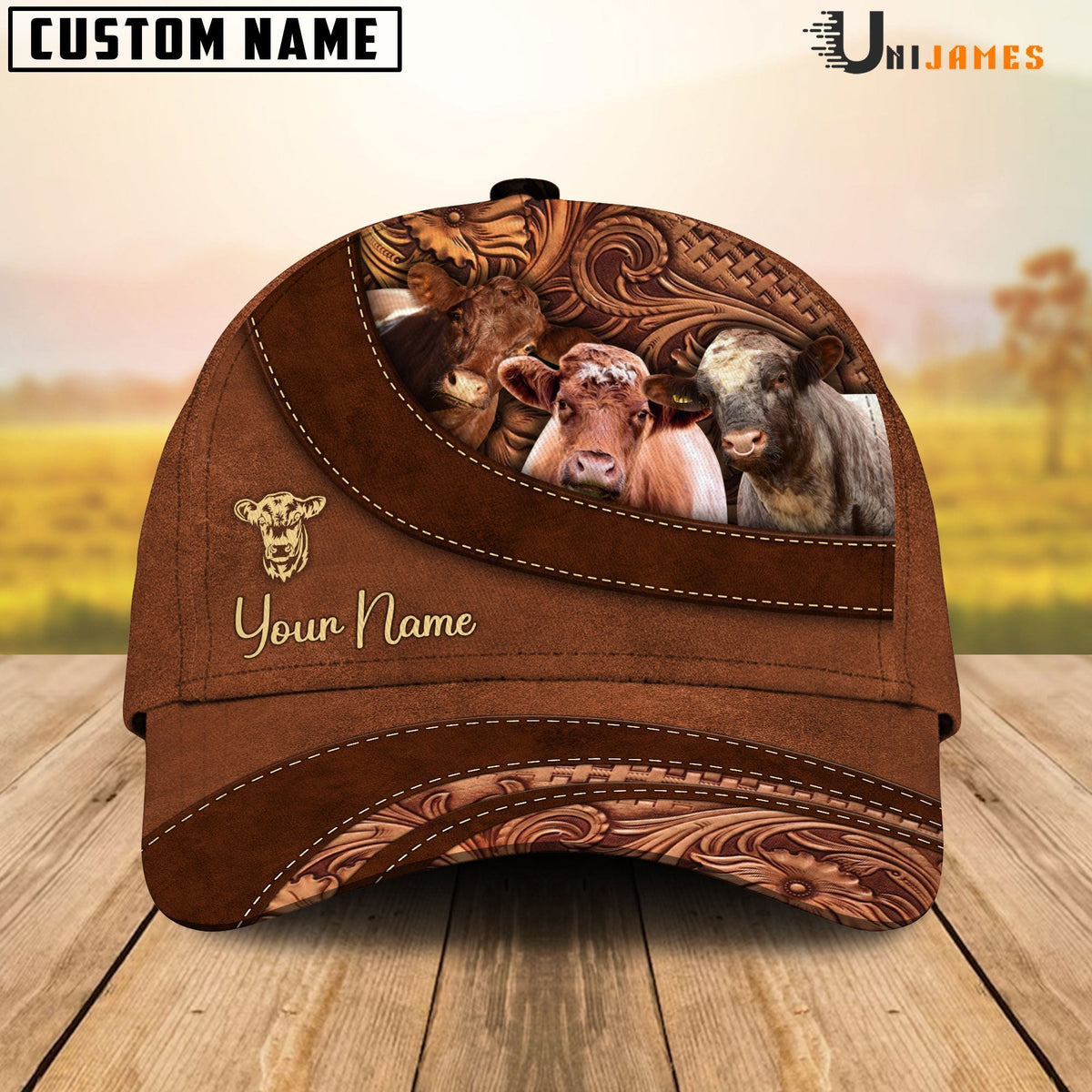 Shorthorn Farming Life Customized Name Cap