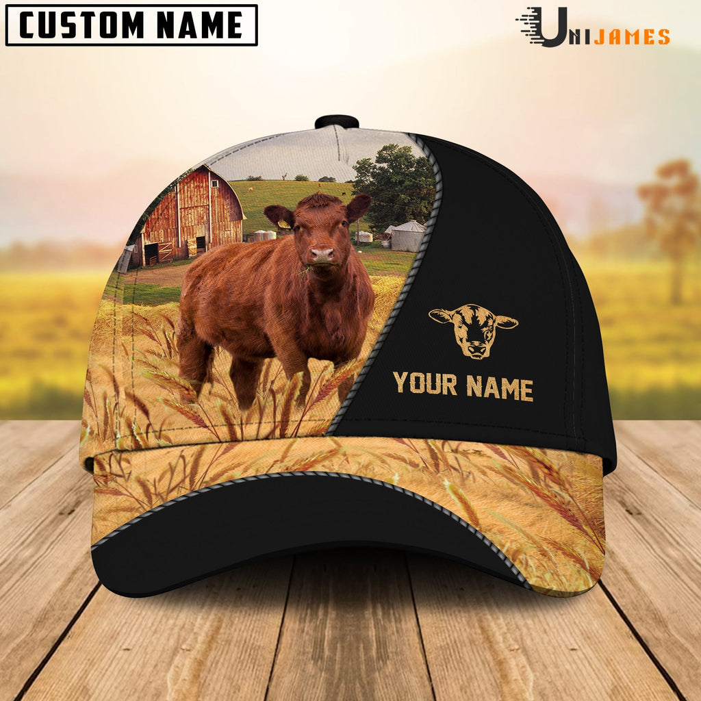 Red Angus Barn Farm Black Customized Name Cap